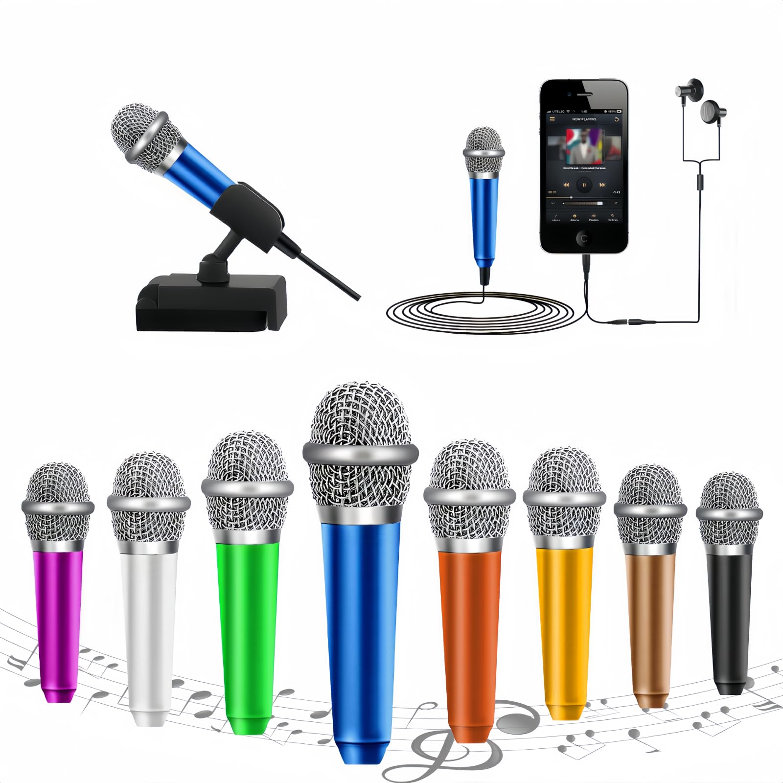 Jemii Mini Microphone,Tiny Microphone,Phone Microphone, Asmr Microphone,Mini Karaoke Microphone,Forvoicerecording Chatting And S